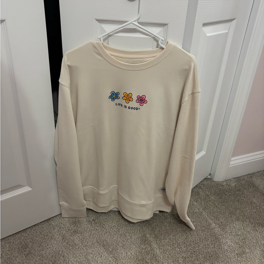 life is good flower crewneck
